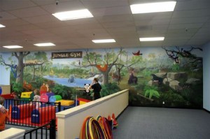 Large Kid Theme Wall Mural in Kid Play Retail Store