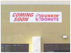 Coming Soon Vinyl banner on Store Front