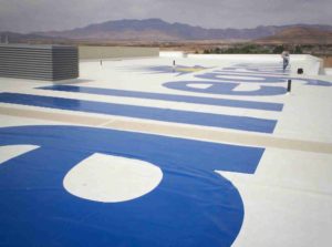 Large Banner On Roof Top